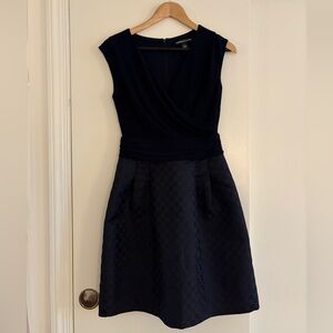 American Living Black Sleeveless V-Neck Midi Dress